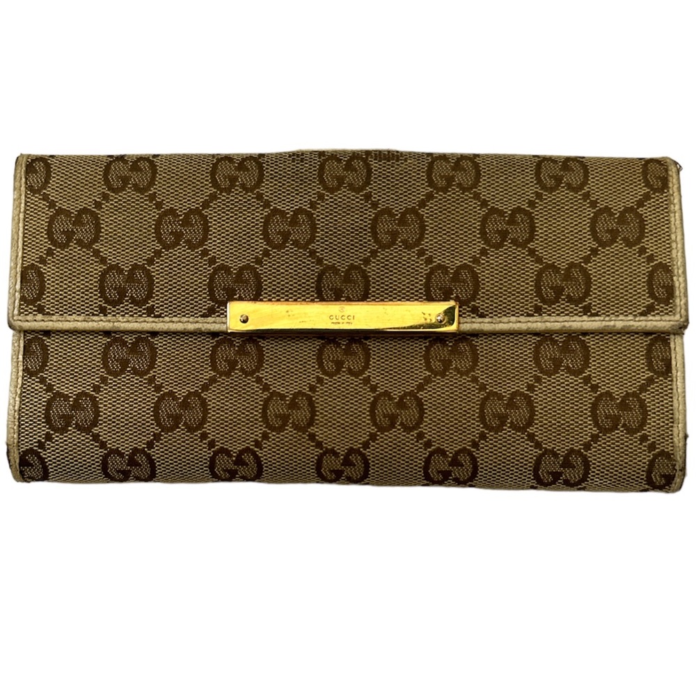 Authentic Gucci Brown Monogram Double Sided Long … - image 2